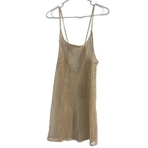 Wild fable women’s XL mesh crochet net mini dress swim cover resort 5993 sheer